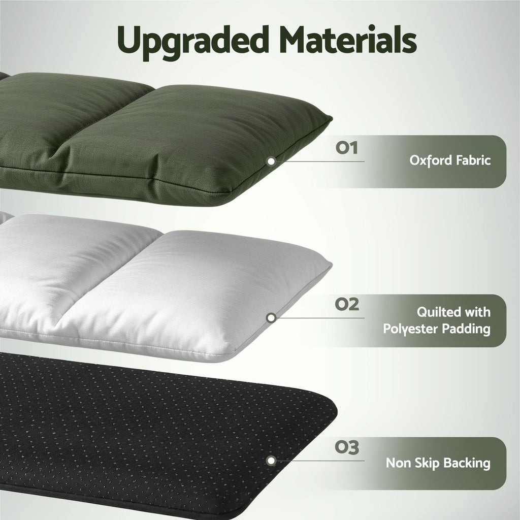 Steel Pack Roll-Up Outdoor Dog Bed – Green (110 × 67 cm)