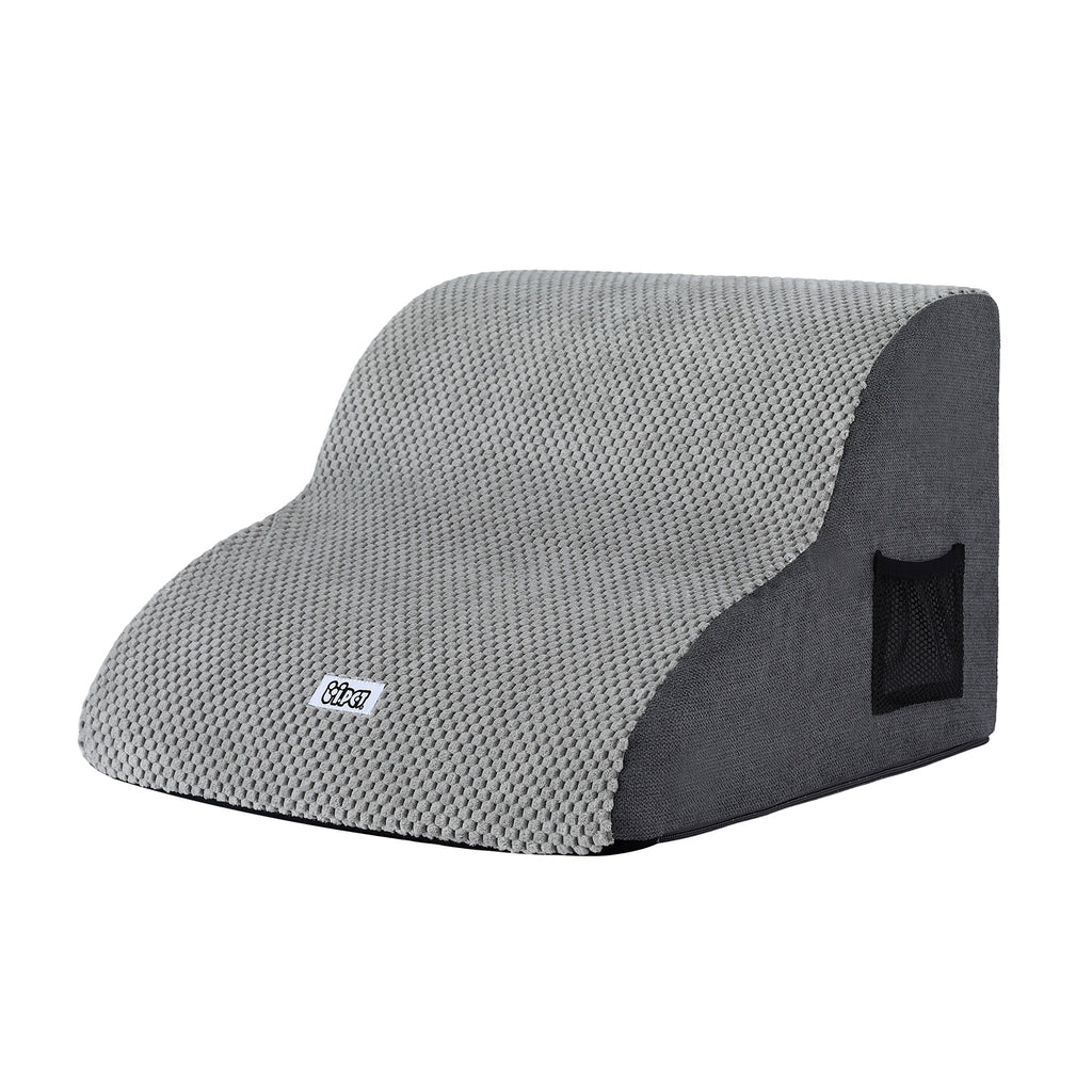 Steel Pack 2-Step Foam Pet Stairs – Grey