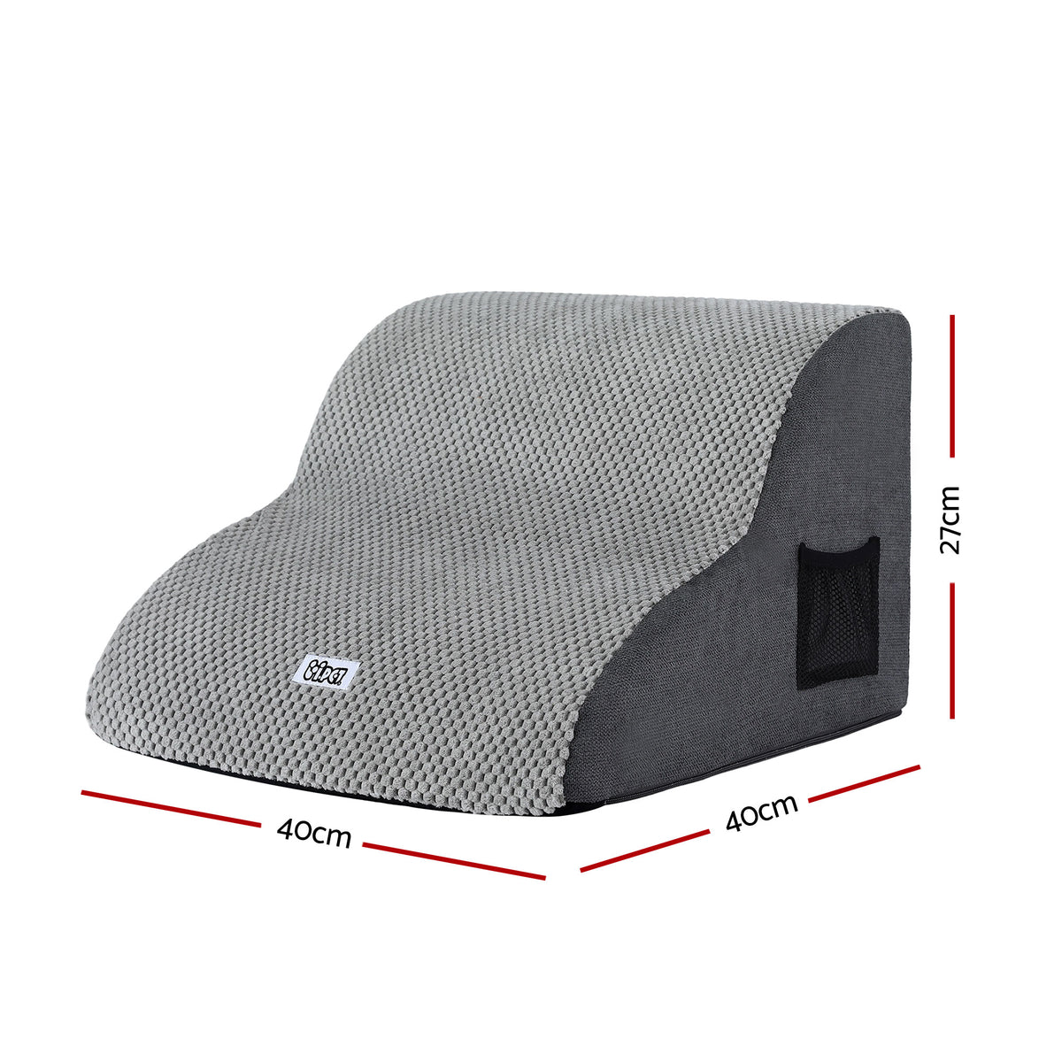 Steel Pack 2-Step Foam Pet Stairs – Grey