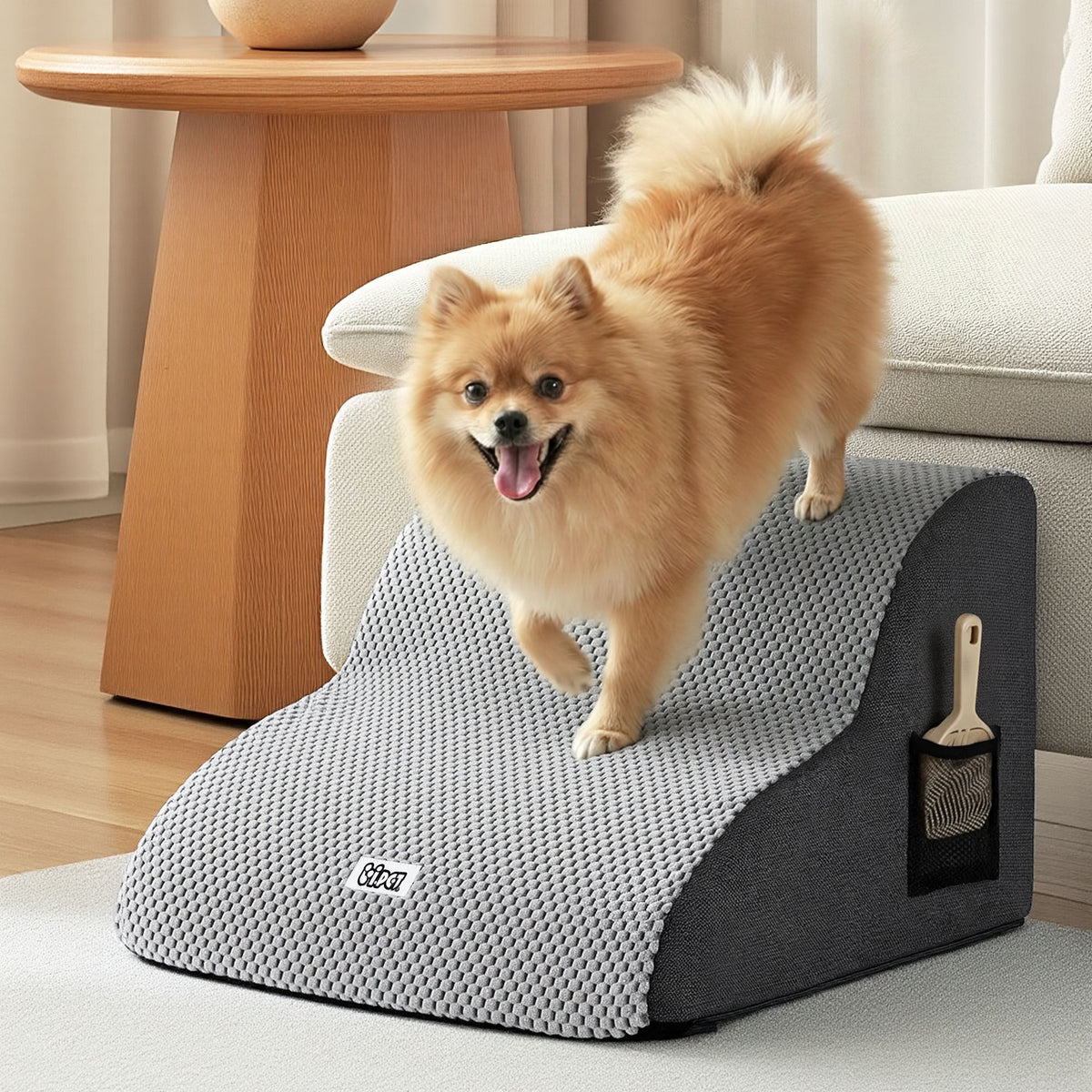 Steel Pack 2-Step Foam Pet Stairs – Grey