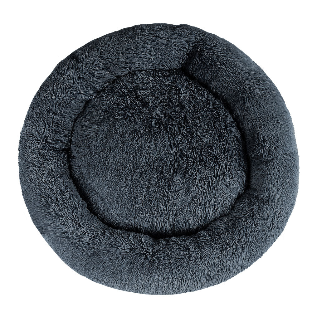 Steel Pack Calming Donut Bed – Dark Grey, 110 cm (dogs up to 36 kg)