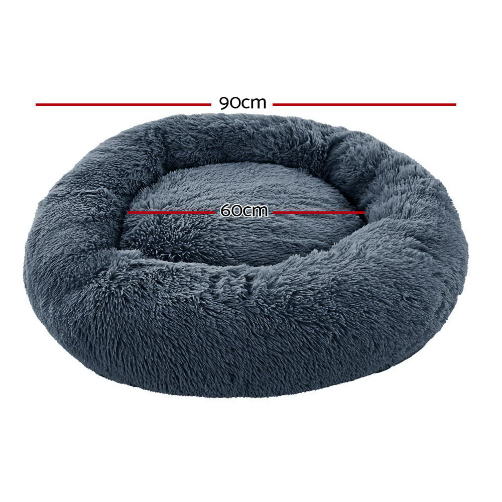 Steel Pack Calming Donut Bed – Dark Grey, 90 cm (dogs up to 25 kg)