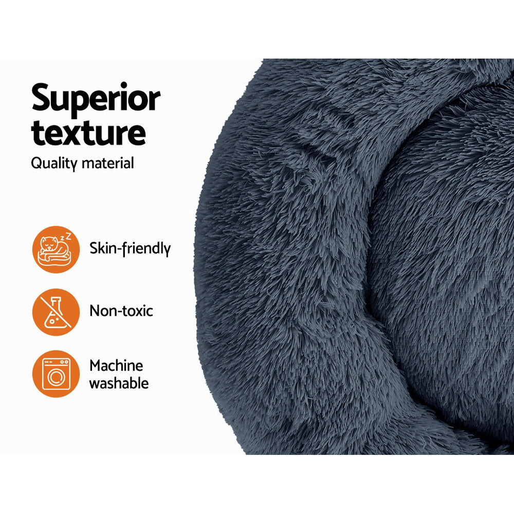 Steel Pack Calming Donut Bed – Dark Grey, 90 cm (dogs up to 25 kg)
