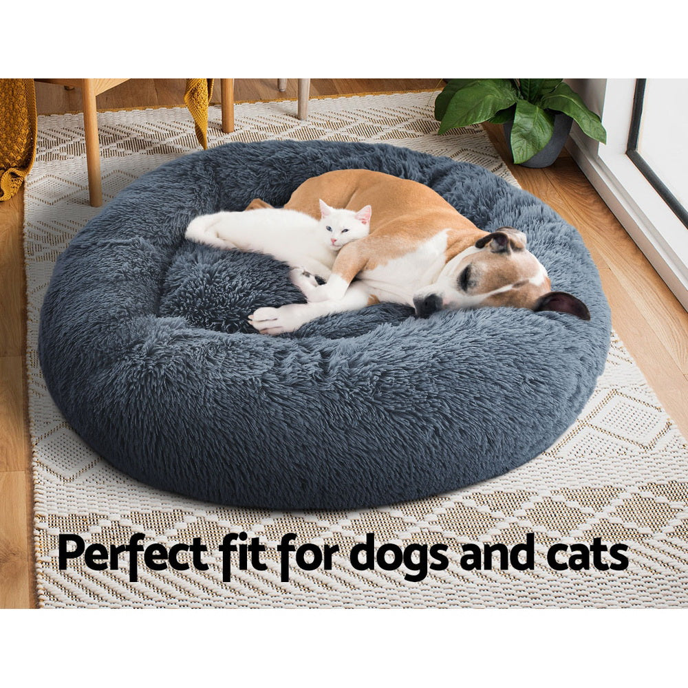 Steel Pack Calming Donut Bed – Dark Grey, 90 cm (dogs up to 25 kg)