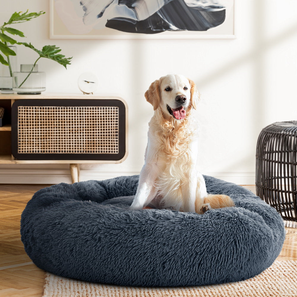 Steel Pack Calming Donut Bed – Dark Grey, 90 cm (dogs up to 25 kg)