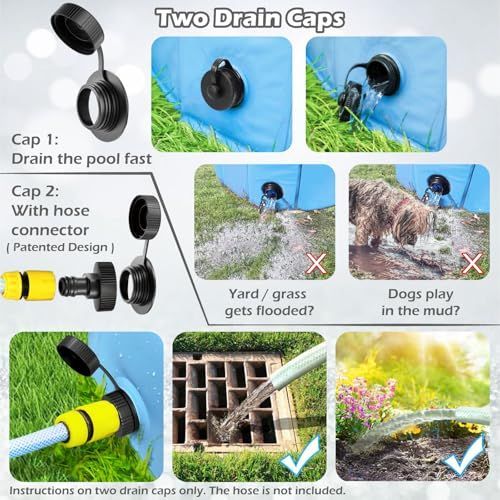 Steel Pack Foldable Dog Pool – Blue, 122 cm