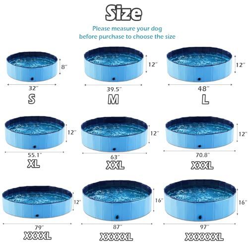Steel Pack Foldable Dog Pool – Blue, 122 cm