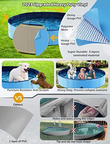 Steel Pack Foldable Dog Pool – Blue, 122 cm