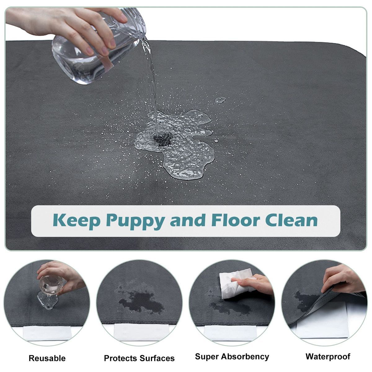 Steel Pack Washable Pee Pad – Dark Grey, Large