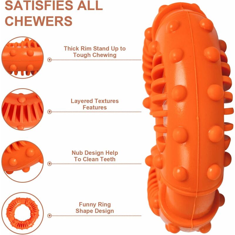 Steel Pack Tough Rubber Ring Chew Toy 2-Pack