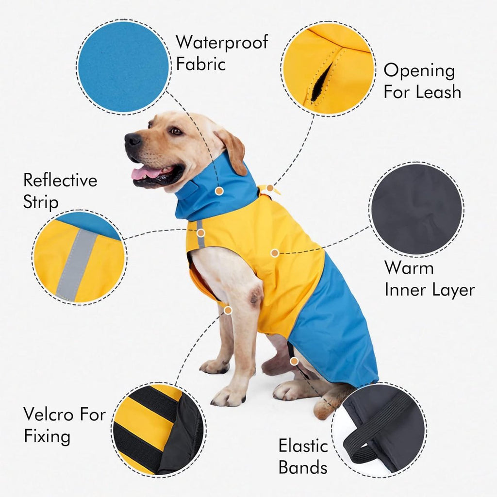Waterproof Winter Dog Jacket, Blue & Black, XXL – photo 2
