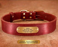 Steel Pack Genuine Leather Collar – Red, XXL