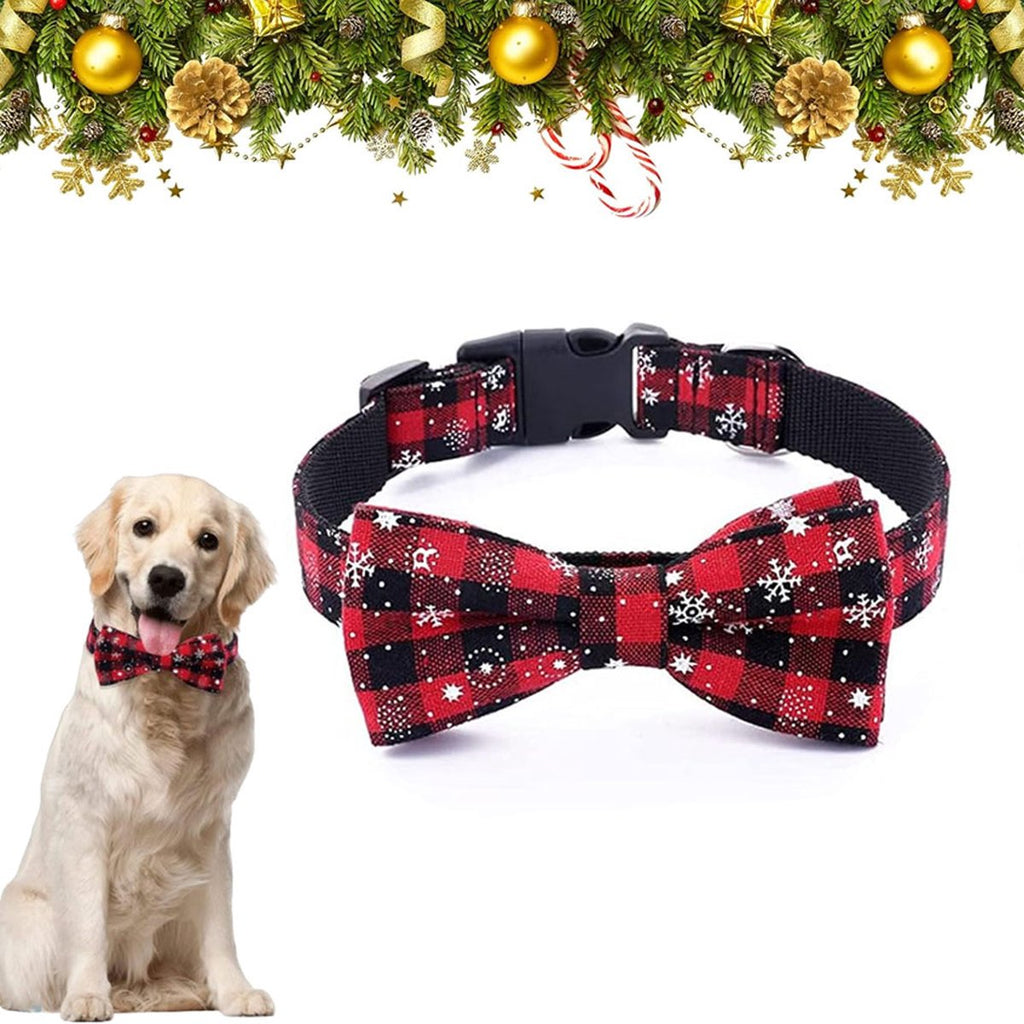 Christmas bow tie, red check, size S