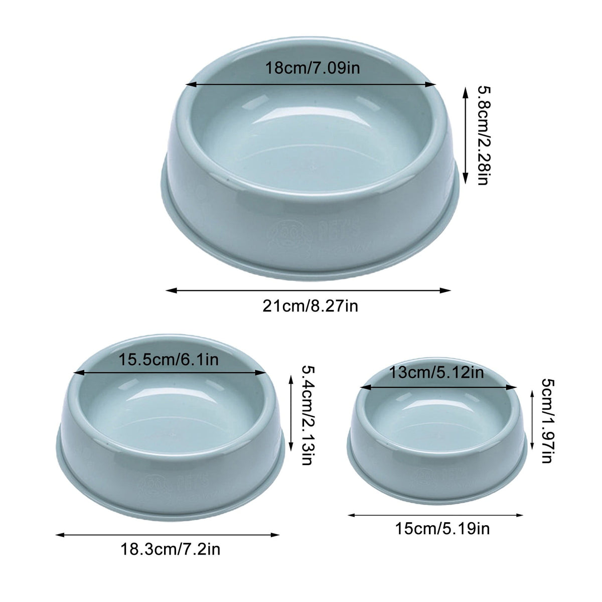 Plastic Dog Bowl, Non Slip Candy Color Plastic Pet Food Bowl, Shallow Cat Food Dish, Reusable Pet Food And Water, Pink, 13.2 x 5 x 13 cm