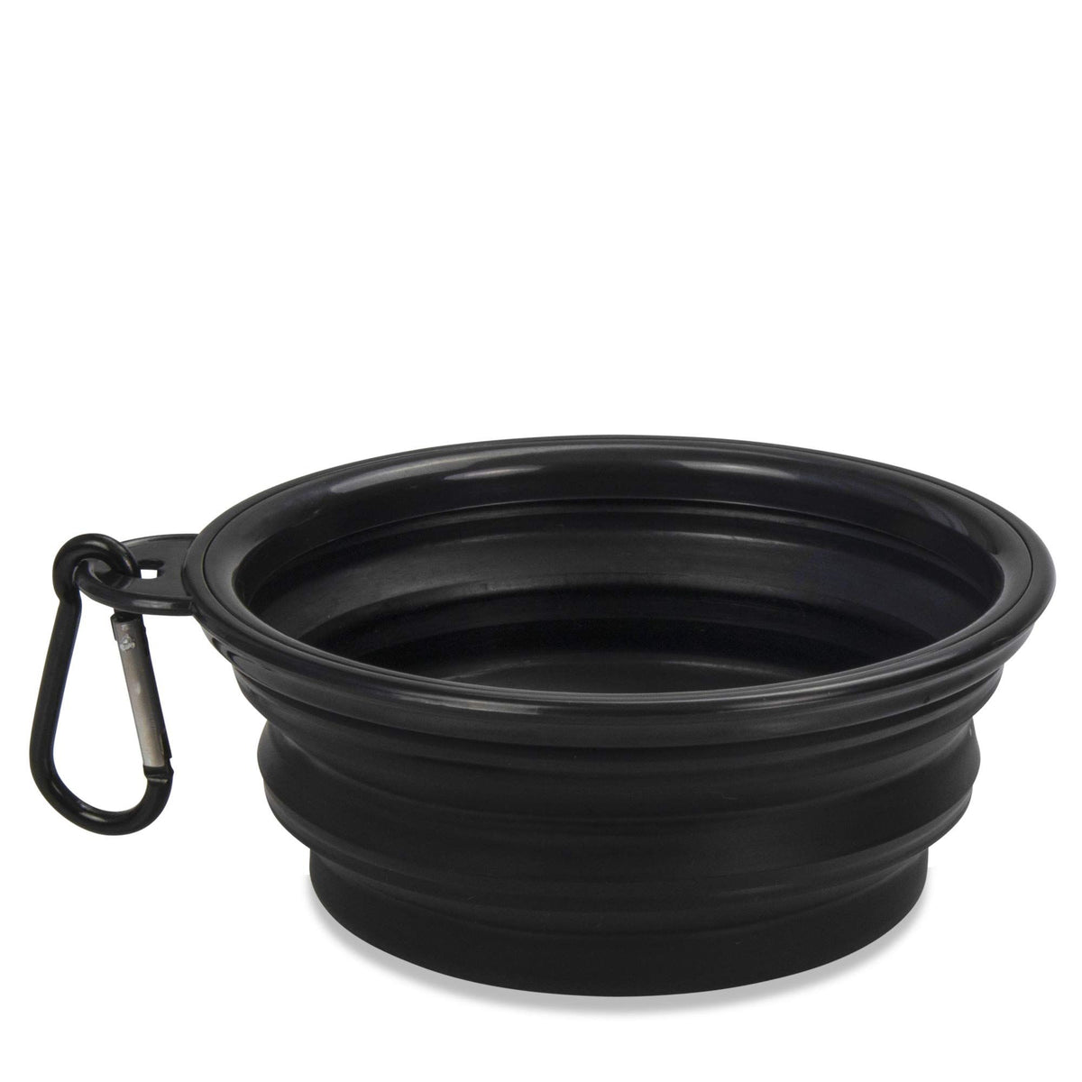 Portable Collapsible Dog Bowl for Water or Food Great Pet Travel Bowl in Multiple Sizes (Standard - 12oz, Black)