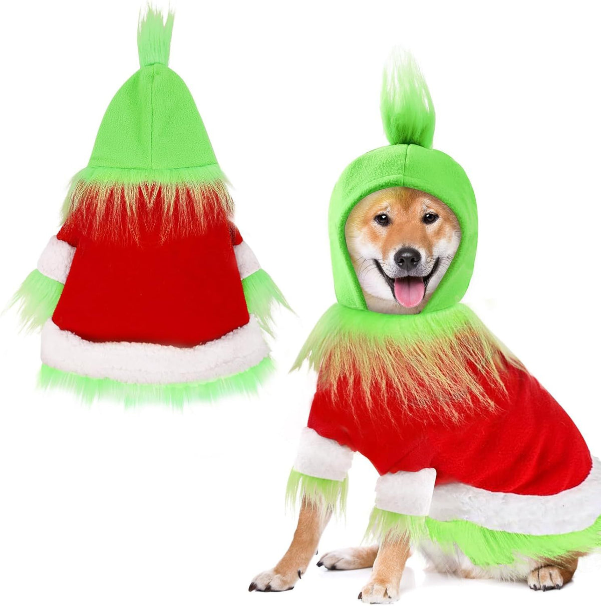 Green Furry Christmas Hoodie (one size) – photo 2