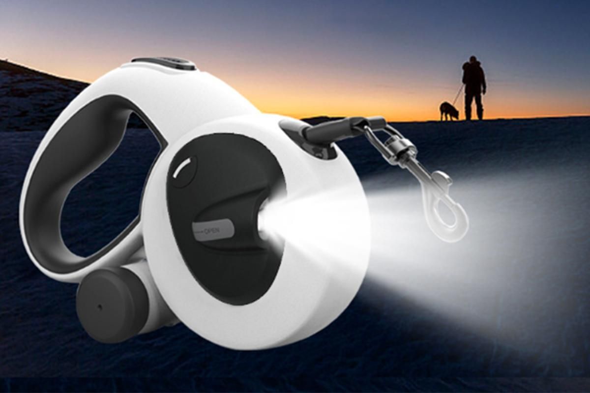 Steel Pack Retractable LED Leash – L