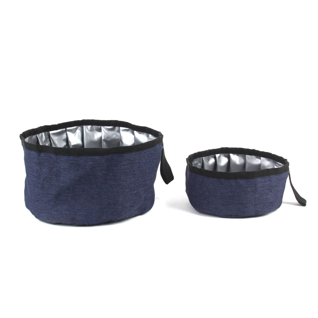 Durable Oxford Fabric Collapsible Dog Bowl, Portable Foldable Pet Food and Water Container for Outdoor Adventures, Camping, and Daily Walks with Convenient Carabiner Clip, Large Capacity Travel Bowl for Dogs and Cats (S, RoyalBlue)