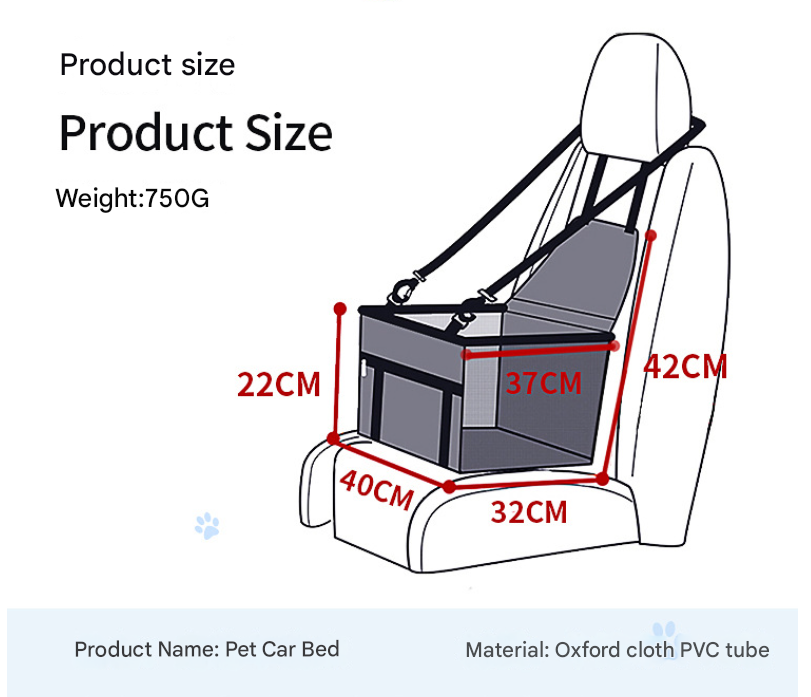 Steel Pack Portable Car Seat – Pink (dogs up to 15 kg)