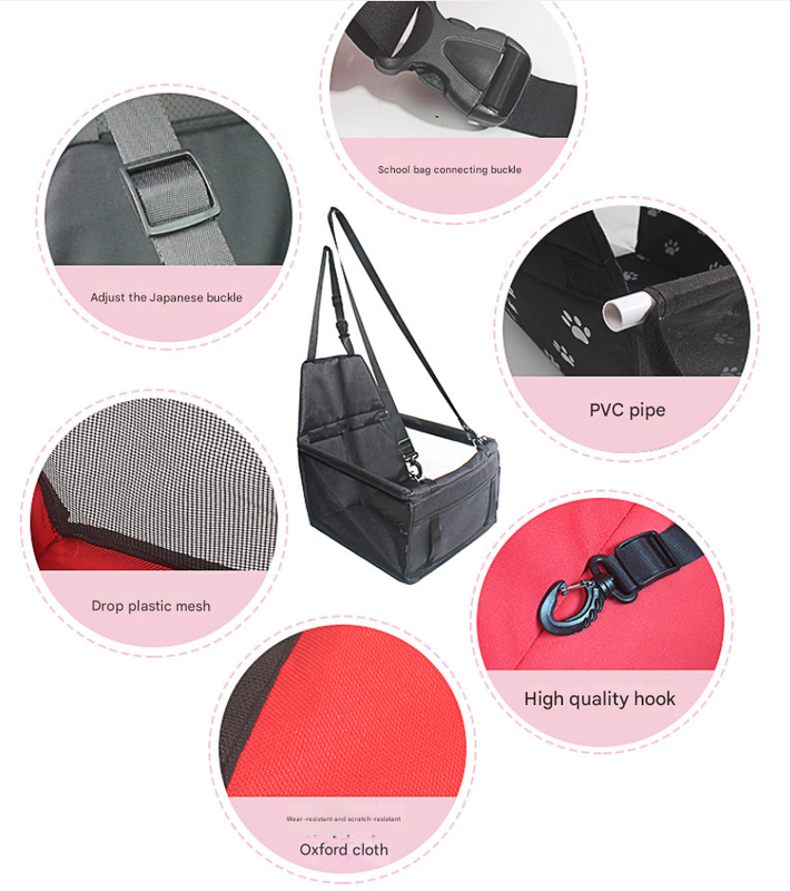 Steel Pack Portable Car Seat – Pink (dogs up to 15 kg)