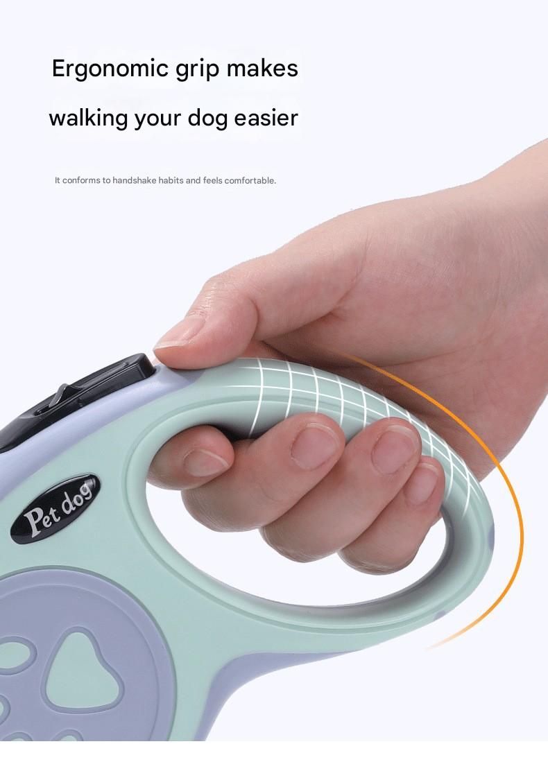 Black Automatic Retractable Dog Leash -  5M Extendable Lead with One-Handed Brake Lock - ABS Casing, Ergonomic Grip, Tangle-Free Nylon Tape, Outdoor Walking Essential