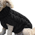Black M size Cosy Cable Knit Dog Jumper -  Warm Winter Pet Clothing, Soft High Neck Design, Small to Medium Dogs, Easy Wear Pullover Style, Ideal for Chilly Evenings and Outdoor Walks