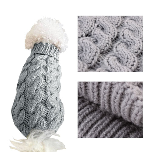 Black L size Cosy Cable Knit Dog Jumper -  Warm Winter Pet Clothing, Soft High Neck Design, Small to Medium Dogs, Easy Wear Pullover Style, Ideal for Chilly Evenings and Outdoor Walks