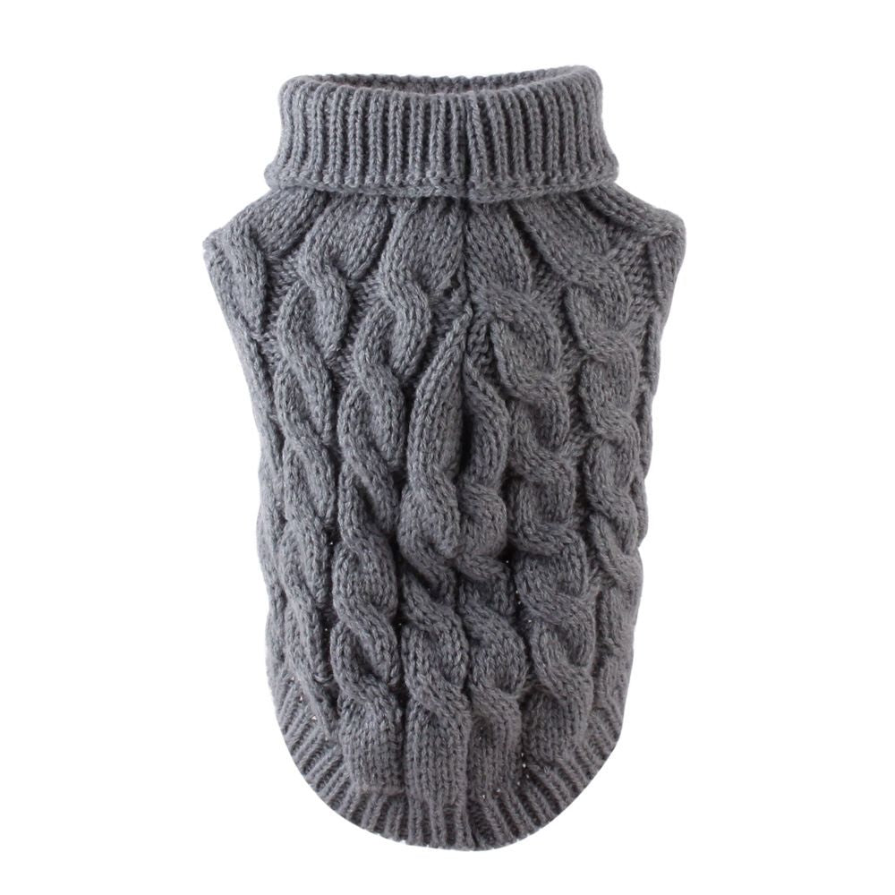 Pink M size Cosy Cable Knit Dog Jumper -  Warm Winter Pet Clothing, Soft High Neck Design, Small to Medium Dogs, Easy Wear Pullover Style, Ideal for Chilly Evenings and Outdoor Walks