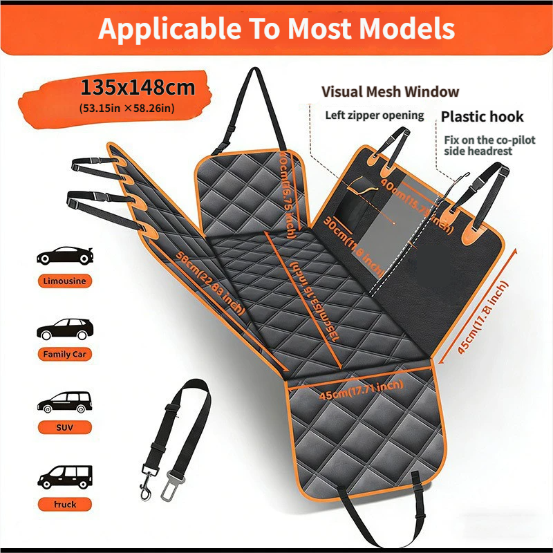 Steel Pack Waterproof Back-Seat Protector (135 × 148 cm)