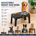 Steel Pack Adjustable Elevated Bowl Stand – Black