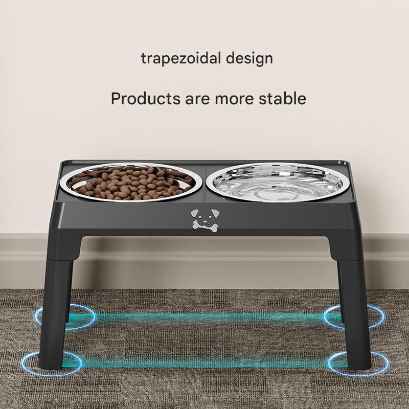Steel Pack Adjustable Elevated Bowl Stand – Black