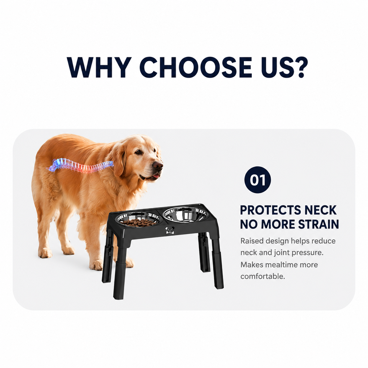 Steel Pack Adjustable Elevated Bowl Stand – Black