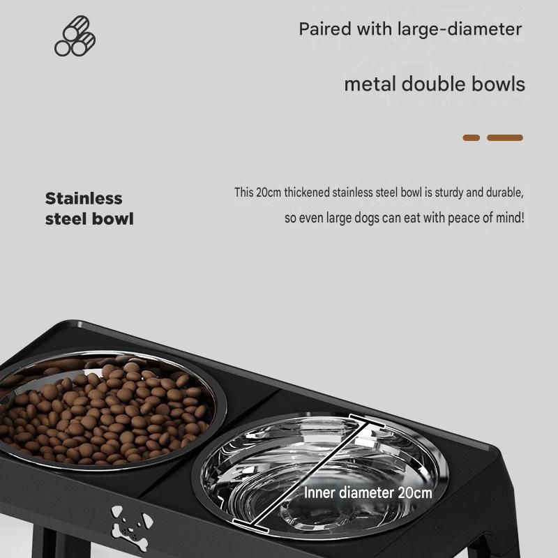Steel Pack Adjustable Elevated Bowl Stand – Black