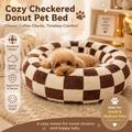 Steel Pack Calming Donut Bed – Coffee Plaid, 60 cm