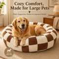 Steel Pack Calming Donut Bed – Coffee Plaid, 100 cm