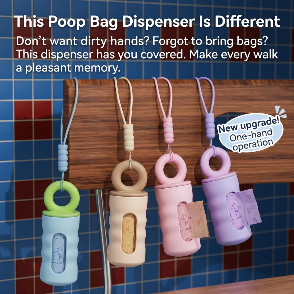 Steel Pack Poop Bag Dispenser + 4 Rolls – Blue