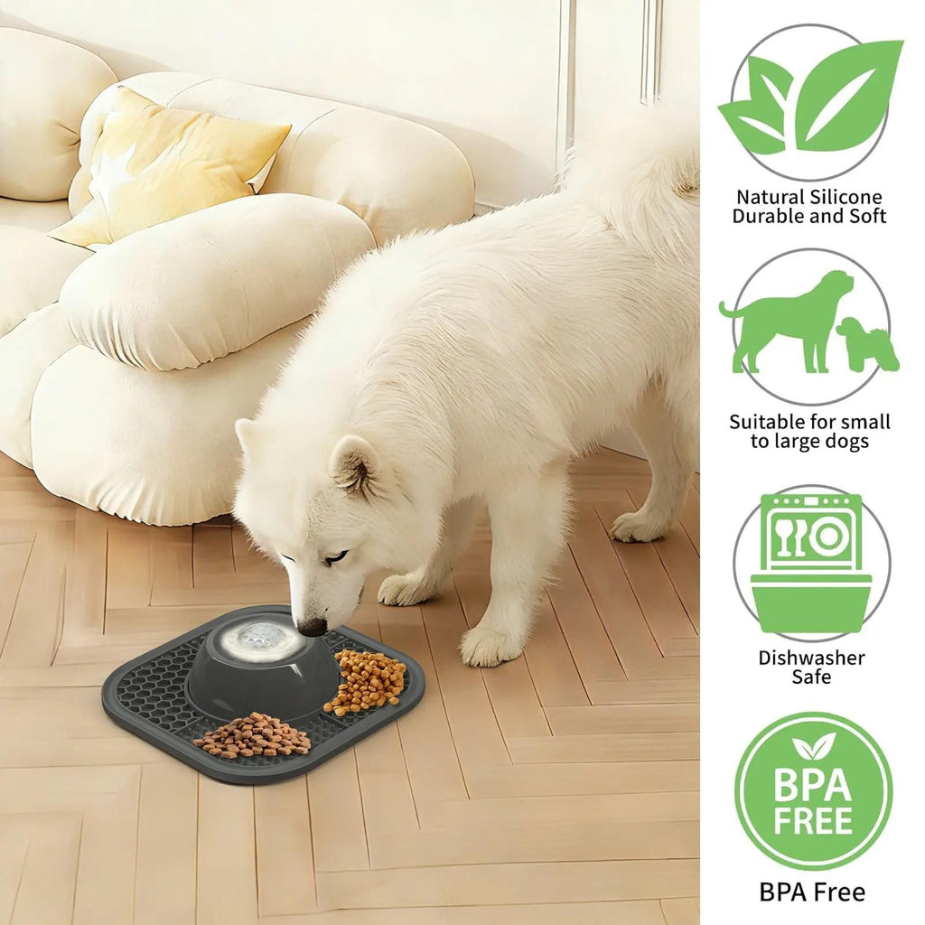 Steel Pack Slow Feeder Bowl & Lick Mat Set – Blue