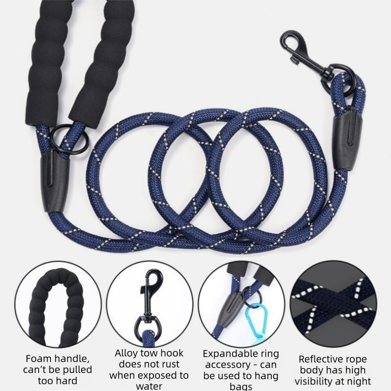 Steel Pack No-Pull Harness & Lead Set – Black, M (chest 46–61 cm)